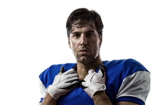 Football Player with a blue uniform — Stock Photo, Image