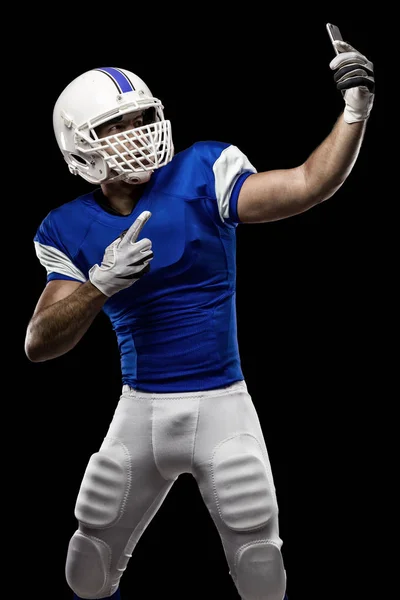 Jugador de fútbol con uniforme azul — Foto de Stock