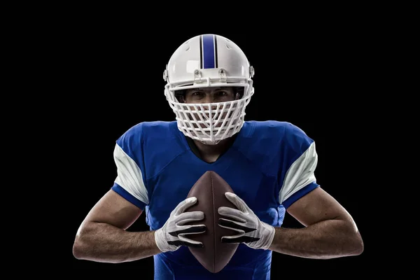 Jogador de futebol com um uniforme azul — Fotografia de Stock