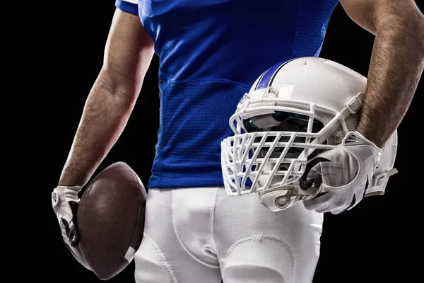 Jogador de futebol com um uniforme azul — Fotografia de Stock