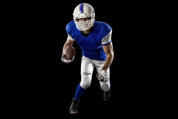 Jugador de fútbol con uniforme azul — Foto de Stock