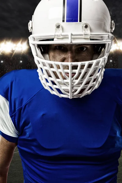 Football Player with a blue uniform — Stock Photo, Image