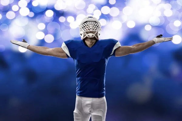 Voetballer met een blauwe uniform — Stockfoto