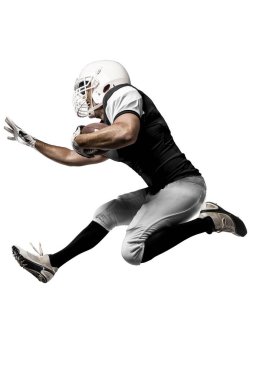 Futbolcu siyah üniforma ile