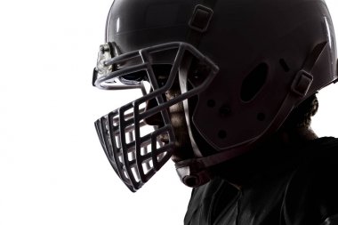 Futbolcu siyah üniforma ile