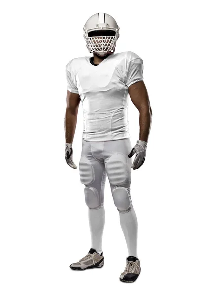 Jogador de futebol com um uniforme branco — Fotografia de Stock