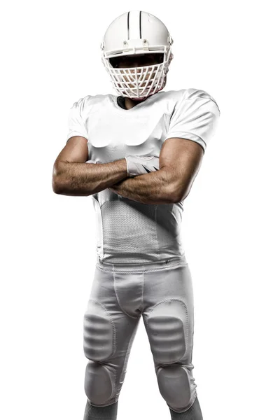 Fotbollsspelare med en vit uniform — Stockfoto