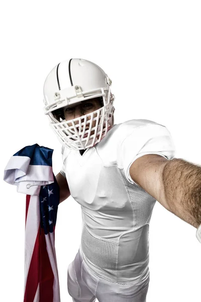 Jugador de fútbol con uniforme blanco — Foto de Stock