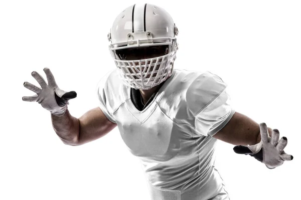 Jogador de futebol com um uniforme branco — Fotografia de Stock