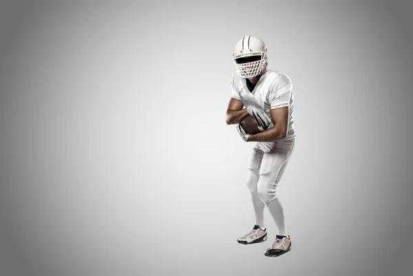 足球运动员穿的白色制服， — 图库照片
