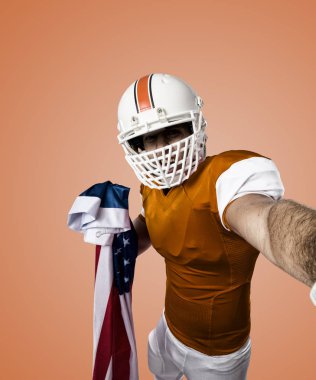 Futbolcu turuncu üniforması