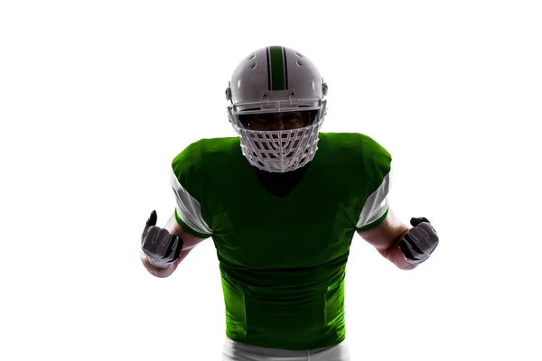 Football Player with a green uniform — Stock Photo, Image