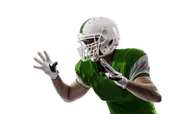 Football Player with a green uniform — Stock Photo, Image