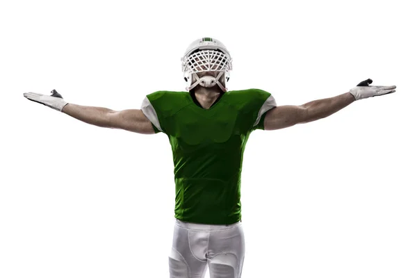 Football Player with a green uniform — Stock Photo, Image