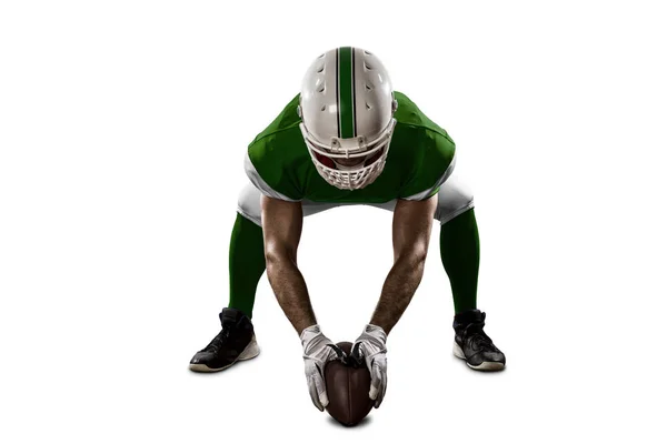 Jogador de futebol com um uniforme verde — Fotografia de Stock