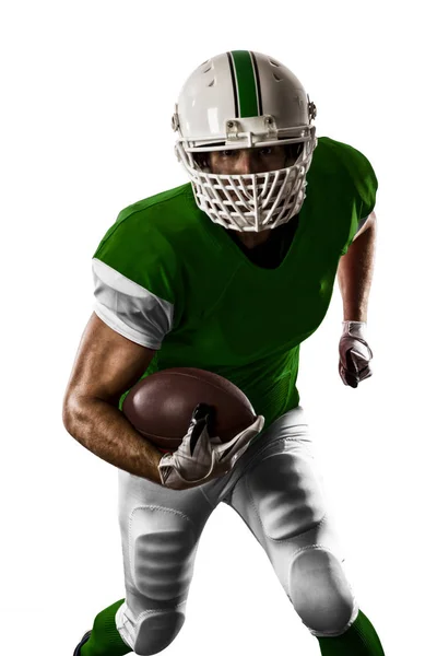Jogador de futebol com um uniforme verde — Fotografia de Stock