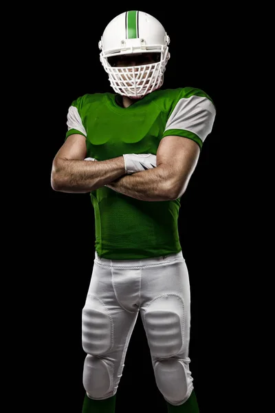 Piłkarz z zielonym mundurze — Zdjęcie stockowe