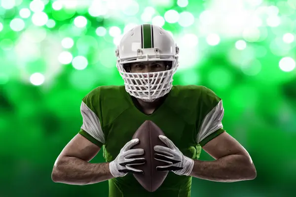 Football Player with a green uniform