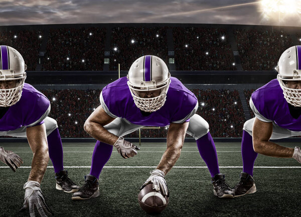 Football Player with a purple uniform