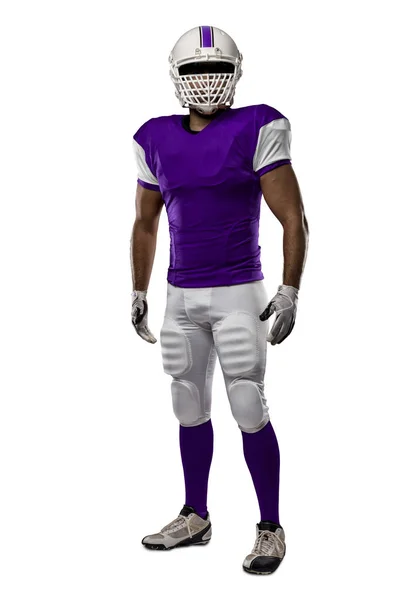 Football Player with a purple uniform — Stock Photo, Image