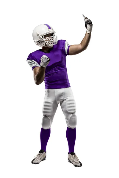紫の制服のフットボール選手 — ストック写真