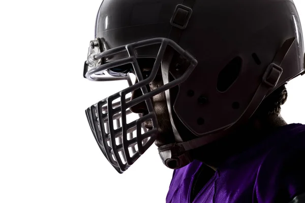 Football Player with a purple uniform — Stock Photo, Image