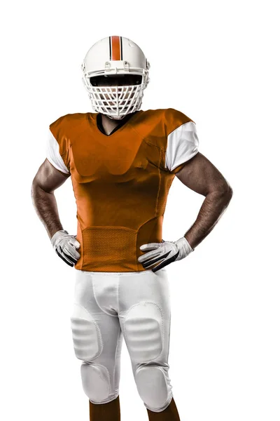 Futbolcu turuncu üniforması — Stok fotoğraf
