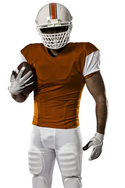 Football Player with a orange uniform — Stock Photo, Image