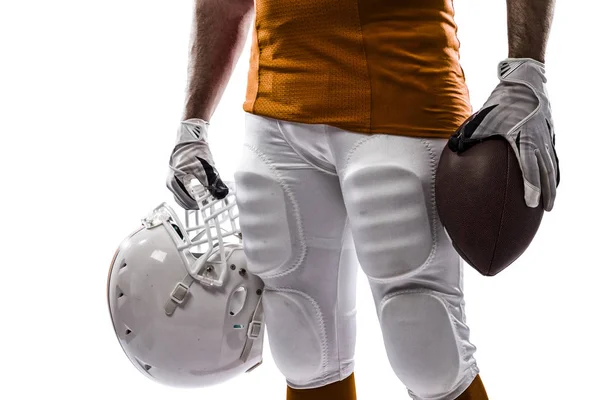 Jugador de fútbol con uniforme naranja — Foto de Stock