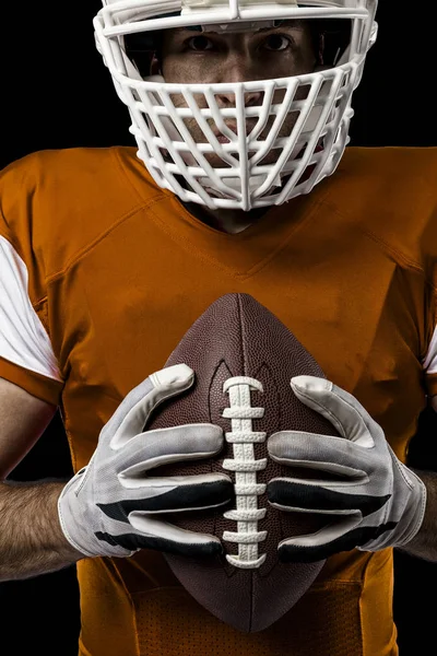 Football Player with a orange uniform — Stock Photo, Image