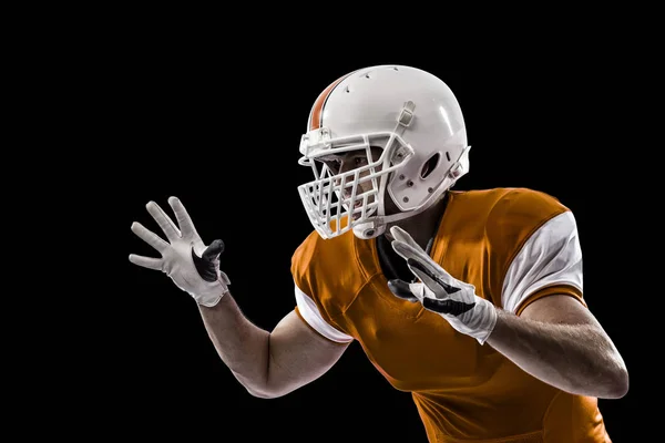 Jogador de futebol com um uniforme laranja — Fotografia de Stock