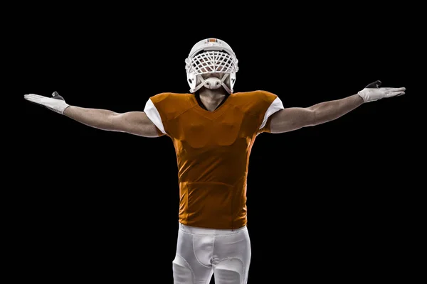 Jogador de futebol com um uniforme laranja — Fotografia de Stock