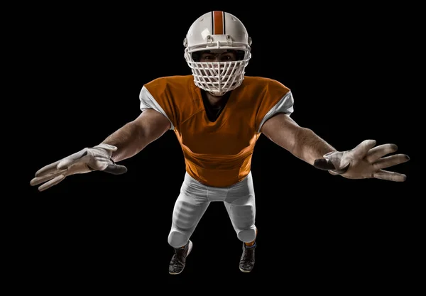 Football Player with a orange uniform — Stock Photo, Image