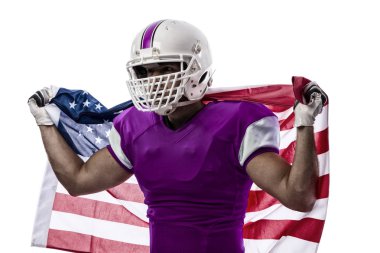 Futbolcu pembe üniforma ile