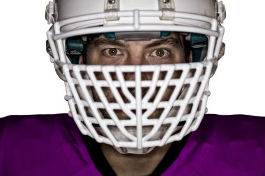 Futbolcu pembe üniforma ile