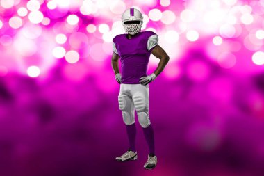 Futbolcu pembe üniforma ile