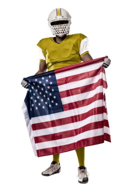 Futbolcu sarı üniforma ile