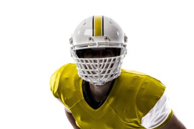 Futbolcu sarı üniforma ile