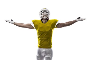 Futbolcu sarı üniforma ile