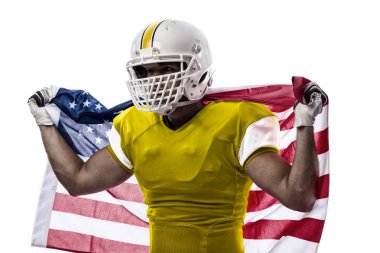 Futbolcu sarı üniforma ile