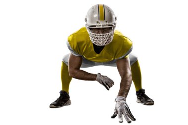 Futbolcu sarı üniforma ile