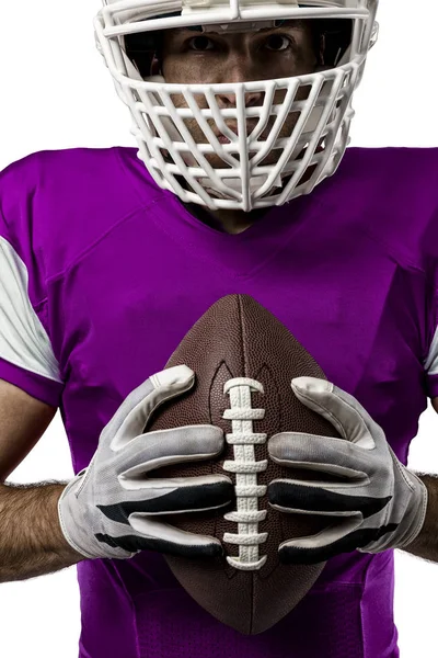 Futbolcu pembe üniforma ile