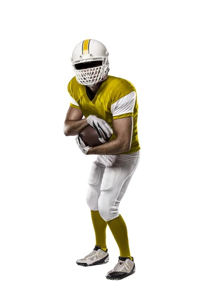 Giocatore di calcio con uniforme gialla — Foto Stock