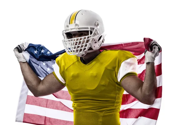 Futbolcu sarı üniforma ile