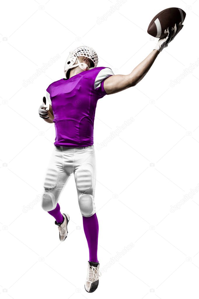 Football Player with a pink uniform