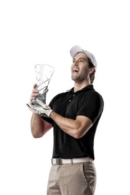 Golf oyuncu siyah gömlekli