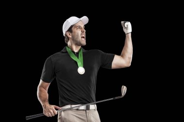 Golf oyuncu siyah gömlekli