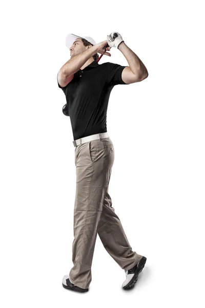 Golf Player in a black shirt — Stock Photo, Image