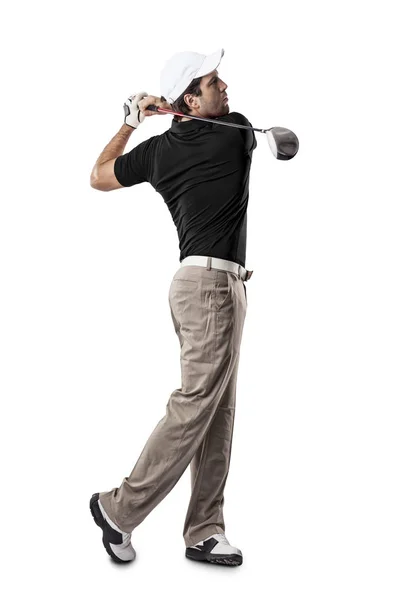 Golf Player in a black shirt — Stock Photo, Image