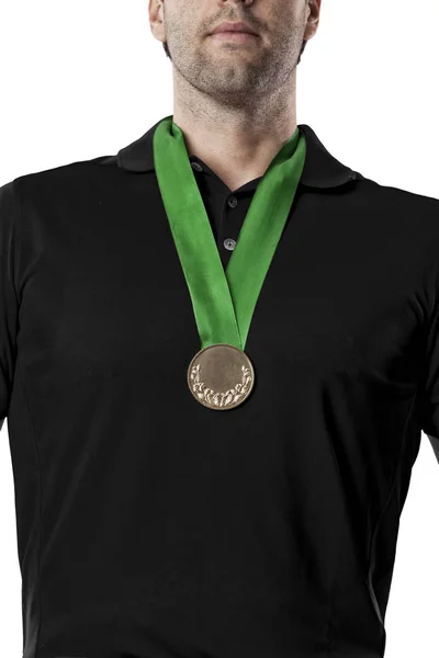 Golf Player in a black shirt — Stock Photo, Image